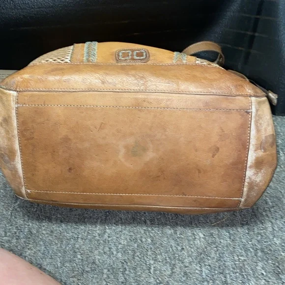 BEDSTU AMELIE Brown and Cream LEATHER Tote Bag